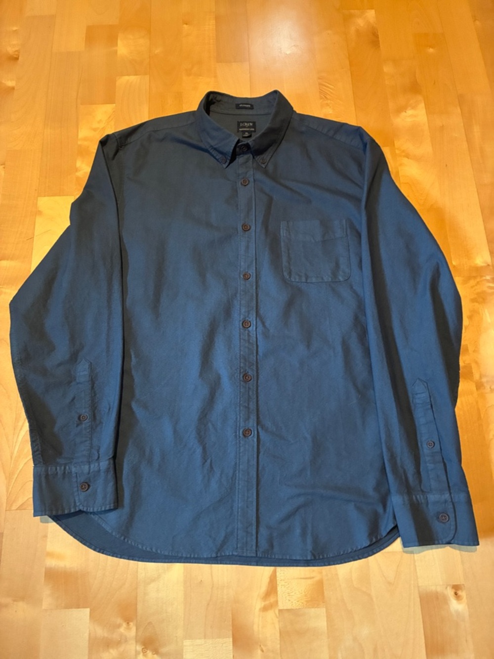 J. Crew Deep Blue Long-Sleeve Button-Down Shirt